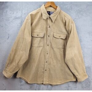 Merrill & Forbes Heavy Corduroy Shirt Mens XXL Pockets Casual Shacket Khaki